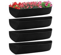 LUCKIPLUS 4 Pack Window Box Liners for Planter, 30 Inch Basket Liner, Black Felt Fabric Hanging Planters Box Liner for Outdoor Window Flower Box Pots, Fence Trough Wall Planter Basket
