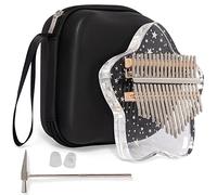 LUCKIPLUS Cute Kalimba Thumb Piano 17 Keys-Star Crystal Acrylic Finger Piano-Portable Mbira Musical Instruments Cute Christmas Gift with Tune Hammer and Study Instruction for Adults Beginners