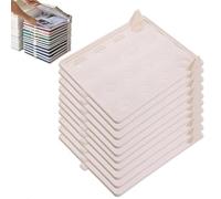 LUCKKY 10PCS Stackable Closet Organizer - Interlocking Shirt Folding Boards & Shelf Dividers, Space-Saving Wardrobe for T-Shirts, Jeans, Sweaters, Keeps Lightweight Clothes Neat & Accessible (Biege)