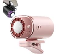 LUCKKY 2026 Car Clip On Air Conditioner Fan with LED Display, 360° Rotation Personal Cooling Mini Fans, 199 Speeds Adjustable, USB Rechargeable Portable Fan for Home, Office, Camping, Gym (Pink)