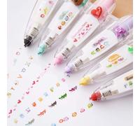 LUCKKY 6PCS Infinite Decorative Pens, DIY Cute Animals Press Type Decorative Pen, Ally-Pocket Tape Pen, DIY Lace Decoration Tape Cute Scrapbooking Diary Decorative Correction Tapes for Crafts