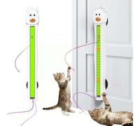 LUCKKY Auto Motion Flying Rope Cat Toy, Automatic Electric Wall Mounted Interactive Cat Toy for Indoor Cats, Self Play Hanging Cat Toy, Indoor Kitten Play Chase Exercise (White)