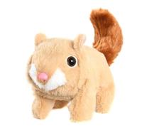 LUCKKY Electric Squirrel Plush Realistic Toy, 2026 New Interactive Squirrel Toys, Crawling Piglet with Twitching Nose Pink & Oink Sounds, Animals Realistic Electronic Pet Toy for Boys Girls (Beige)