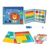 LUCKKY Magnetic Fraction Demonstration Book, Classicous Stem Magnetic Math Master Set, Magnetic Fraction Tiles & Fraction Circles Set, Montessori Fraction Manipulatives Learning Toys for Kids (C)