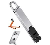 LUCKKY Mini Aluminum Phone Stand Keychain Foldable Desktop Holder, Compact Lightweight Portable Phone Holder with Snap Hook for Office, Travel