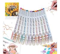 LUCKKY Multi-Color Gel Pen Set for Drawing & Coloring, 3D Acrylic Gel Pens, 1.0mm, 3D Acrylic Paint Markers, Fine Point Colored Markers for Coloring, Drawing, Painting, Sketching (12Colors)