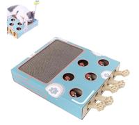 LUCKKY Whack Attack Cat Toy, 2025 New Wooden Whack-a-Mole Cat Toy, 2025 New Wooden Whack-a-Mole Cats Toys, Cardboard Cat Scratcher with Whack a Mole for Cats, Interactive Cat Toys