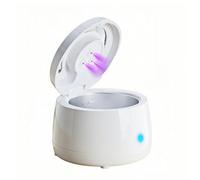 LUCKKY Zilo Pod Dental Cleaner, Ultrasonic Retainer Cleaner Machine, Dental Cleaning Pod for Denture, Mouth Guard, Aligner, Night Guard, Braces (White)