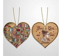 Luckluccy 1PC Just A Girl Who Loves Books Christmas Ornaments 2025,Keepsake Gifts for Men,Women,and Friends,Book Lover Ornament Christmas for Tree,Bookaholic Christmas Decorations