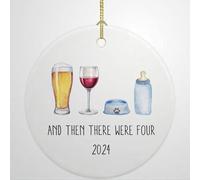 Luckluccy and Then There were Four 2025 Ornament,Family of Four with Dog Ornament,First Time Parents,from Dog Parent to Baby