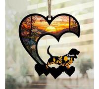 Luckluccy Basset Hound Suncatcher,Personalized Memorial With Name,Loss Remembrance Gift,Dog Sympathy Ornament