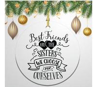Luckluccy Best Friends Christmas Ornament Best Friends are The Sisters We Choose for Ourselves Comes Gift Wrapped Christmas Ornament 3 Inch,Multicolor,q1s08vnujuzd