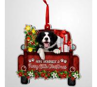Luckluccy Border Collie Dog Ornaments Christmas Tree,Border Collie Car Shape Aluminum Ornament (NOT 3D),Christmas Decoration 2025 for Border Collie Lovers,Dog Mom,Dog Dad,Pet Lovers