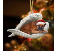 Luckluccy Custom Boxer Dog Ornament Sleeping Angel Christmas,Acrylic 2025,Dog Christmas Tree Decor