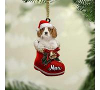 Luckluccy Custom Cavalier King Charles Spaniel,Personalized Christmas Dog Ornament Gifts