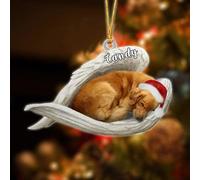 Luckluccy Custom Golden Retriever Angel Christmas Ornament 2025,Sleeping Dog Acrylic Tree Decor,Gifts for Dog Lovers