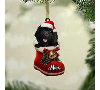 Luckluccy Custom Goldendoodle (Black) Ornament,Personalized Goldendoodle (Black) Dog Christmas Ornament,Christmas Ornament Gifts for Dog Mom,Dog Dad 119