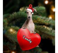 Luckluccy Custom Italian Greyhound Christmas Love Acrylic Ornament 2025,Gifts for Dog Lover,Tree Decor,Christmas Ornament