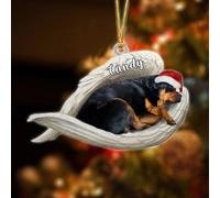 Luckluccy Custom Rottweiler Angel Dog Christmas Acrylic Ornament 2025,Gifts for Dog Lovers,Tree Decor