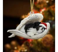 Luckluccy Custom Shih Tzu Angel Christmas Ornament 2025,Sleeping Dog Acrylic Tree Decor,Gifts for Dog Lovers
