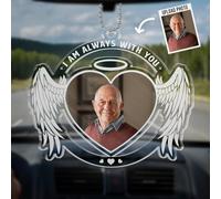Luckluccy Forever In Our Hearts,Personalized Car Hanging Ornament With Photo,Sympathy Gifts For Loss Of Loved One,Memorial Gifts For Loss Of Mom,Dad,Bereavement Gifts For Loss Of Father,Mother