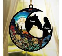 Luckluccy Horse Suncatcher Ornament,Custom Horse Suncatcher Ornament,Personalized Horse Christmas Ornament 2025,Horse Gifts,Gifts for Horse Lovers,Family,Birthday,Christmas G4