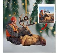 Luckluccy I Love Being A Hunter Personalized Photo Mica Christmas Ornament,Photo Ornaments for Hunting Lover