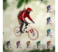 Luckluccy Personalized Bike Colorful Christmas Ornament 2025,Acrylic Mountain Bikes,Racing Bicycle,Cycling Ornament (Bike 1)
