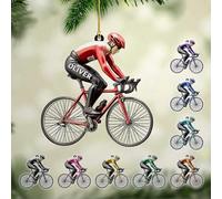 Luckluccy Personalized Bike Colorful Christmas Ornament 2025,Acrylic Mountain Bikes,Racing Bicycle,Cycling Biking Decoration (Bike 5)