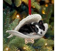 Luckluccy Personalized Border Collie Ornament,Custom Border Collie Dog Ornament with Angel Wing,Dog Christmas,Dog 2025,Dog Christmas Shape Acrylic