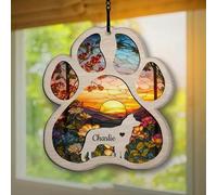 Luckluccy Personalized Border Collie Suncatcher Memorial Gift,Custom Ornament for Christmas Tree,Pet Remembrance,Loss Sympathy,Dog Memorial