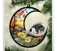 Luckluccy Personalized Cavalier King Charles Spaniel Dog Memorial Suncatcher,Ornament with Name,Gifts for Dog Lovers Loss Dog,Cavalier King Charles Spaniel