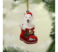 Luckluccy Personalized Christmas German Shepherd Ornament,White,Gifts for Dog Mom & Dad