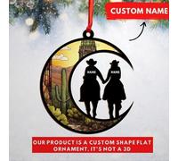 Luckluccy Personalized Cowboy Boots Hat Ornament,Custom Cowboy Car Ornament with Name,Gifts for Cowgirl,Horse Lovers Keepsake,Christmas Décor (Style 16)