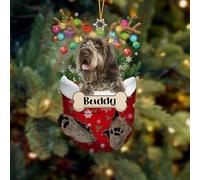 Luckluccy Personalized Dog Christmas Ornament 2025,Custom Wirehaired Pointing Griffon in Snow Pocket Ornament,Dog Acrylic Shape Ornament Tree Decor,Gift for Dog Lovers,Dog Christmas Decor