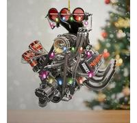Luckluccy Personalized Drag Racing Hot Rod V8 Engine Custom Drag Racing Christmas Ornaments,Gift for Racing Lovers; Acrylic Wood Drag Racing Ornament; Racer Gifts; Custom Ornaments