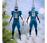 Luckluccy Personalized Football Ornament,Custom Football Player Name Number Color Team Acrylic Shape Ornament,Football Lover Gifts,Hanging Decoration Christmas Tree,Dad Grandpa Papa Husband Gifts 1