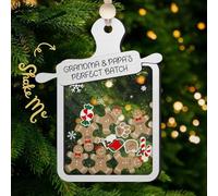 Luckluccy Personalized Gingerbread Grandma & Grandpa's Batch,Custom Christmas Cookie Ornament,Gift for Family,Christmas Tree Decor (style 4)