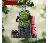 Luckluccy Personalized Hiking Acrylic Ornament Christmas New,Hiking Lovers Christmas Ornament,Camping Lover Gift,Keepsake Gift for Camper,Gift for Hiking Club