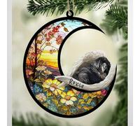 Luckluccy Personalized Newfoundland Dog Memorial Suncatcher,Newfoundland Christmas Ornament with Name,Pet Loss Catcher,Gifts for Dog Lovers Loss of Dog,Newfoundland Sleep on Haven