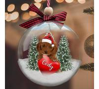 Luckluccy Personalized RED Cockapoo Ornaments,Ball Ornaments for Christmas Tree,Customized Dogs Christmas,Custom Photo,Xmas 2025 Gifts for Dog Lovers