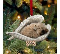 Luckluccy Personalized Wheaten Terrier Ornament,Custom Wheaten Terrier Dog Ornament with Angel Wing,Dog Christmas