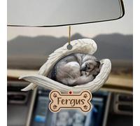 Luckluccy Siberian Husky Sleeping Angel Ornament,Acrylic Personalized Dog Memorial,Gift for Pet Loss,Christmas Ornament