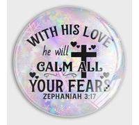 luckluccy With His Love He Will Calm Magnets Refrigerator Glass Strong Magnets Inspiration Bible Scripture Strong Magnet Family Quote Magnets for Fridge Cute Glass Magnets Decorative Kitchen