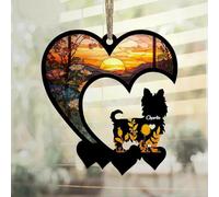 Luckluccy Yorkshire Terrier Suncatcher,Personalized Yorkshire Terrier Memorial with Name,Yorkshire Terrier Loss Suncatcher,Dog Remembrance Gift,Dog Memorial Ornament,Loss of Dog Sympathy Gift