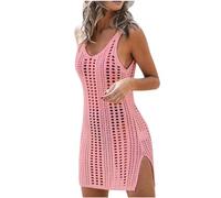 LUCKME Beach Coverups for Women Clearance Sexy Crochet Swim Dresses Swimsuit Cover Up Bathing Suit Crochet Summer Swimwear Knit Pullover Bathing Suit Kimono Beach Dress UK Size S-XL
