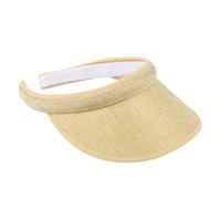 LUCKME Men Women Sun Visor Outdoor Sport Plain Sun Hat Wide Brim Push-On Beach Cap for Golf Tennis Volleyball Running Peaked Headband Cap Beige