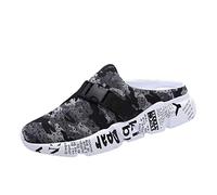 LUCKME Mens Camo Slippers Open Back, Mesh Lightweight Walking Beach Shoe Sport Sandals Comfy Memory Foam Indoor Outdoor Anti Slip House Shoes, Summer Casual Slippers, Gifts For Men