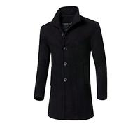 LUCKME Winter Jackets for Men UK,Short Trench Coat Clearance,Wool Winter Peacoats Single Breasted Lapel Casual Smart Business Overcoat Coat Outwear Size 10-20