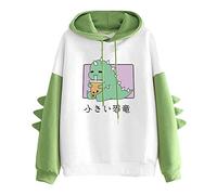 LUCKME Women Dinosaur Hoodie Sweatshirt Pullover Novelty Cute Hoody Sweatshirt Jumper Patchwork Casual Long Sleeve Tops Ladies Girls Teens